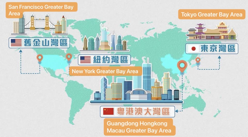 Bay areas of the world — San Francisco, New York, Tokyo and the Guangdong–Hong Kong–Macao Greater Bay Area